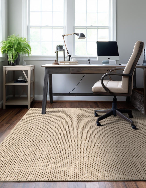 Auckland Stripes Wool Collection Area Rug - Waitomo Rectangle Taupe  lifestyle 35