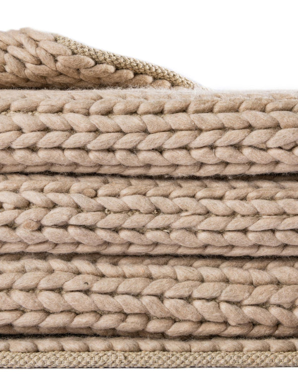 Auckland Stripes Wool Collection Area Rug - Waitomo Rectangle Taupe  lifestyle 83