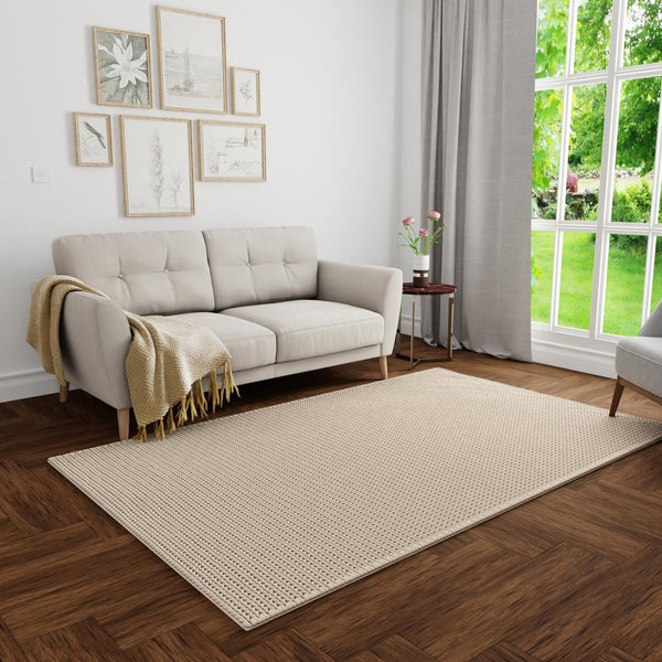 Auckland Stripes Wool Collection Area Rug - Waitomo Rectangle Taupe  lifestyle 93