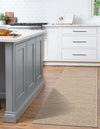 Auckland Stripes Wool Collection Area Rug - Waitomo Runner Taupe  lifestyle 100