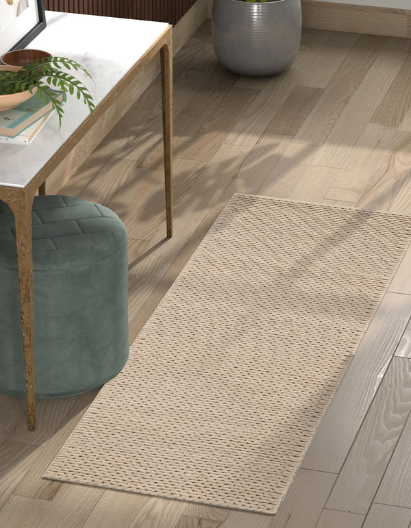 Auckland Stripes Wool Collection Area Rug - Waitomo Runner Taupe  lifestyle 108