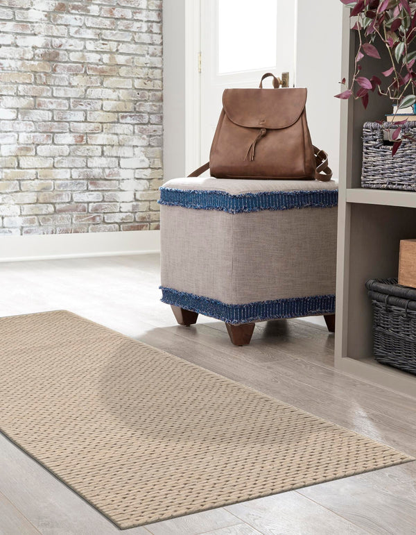 Auckland Stripes Wool Collection Area Rug - Waitomo Runner Taupe  lifestyle 112