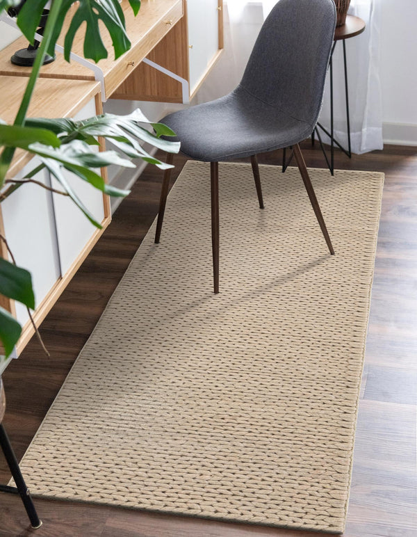 Auckland Stripes Wool Collection Area Rug - Waitomo Runner Taupe  lifestyle 119