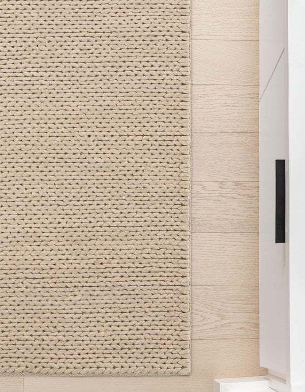 Auckland Stripes Wool Collection Area Rug - Waitomo Runner Taupe  lifestyle 137