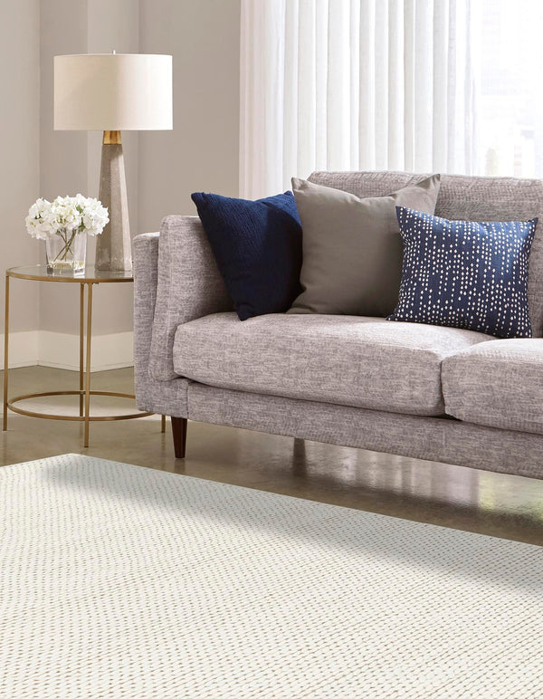Auckland Stripes Wool Collection Area Rug - Waitomo Rectangle Ivory  lifestyle 9
