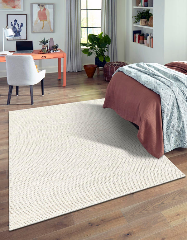 Auckland Stripes Wool Collection Area Rug - Waitomo Rectangle Ivory  lifestyle 12