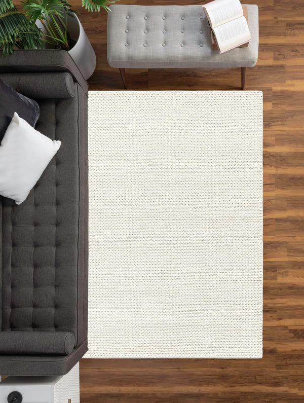 Auckland Stripes Wool Collection Area Rug - Waitomo Rectangle Ivory  lifestyle 66