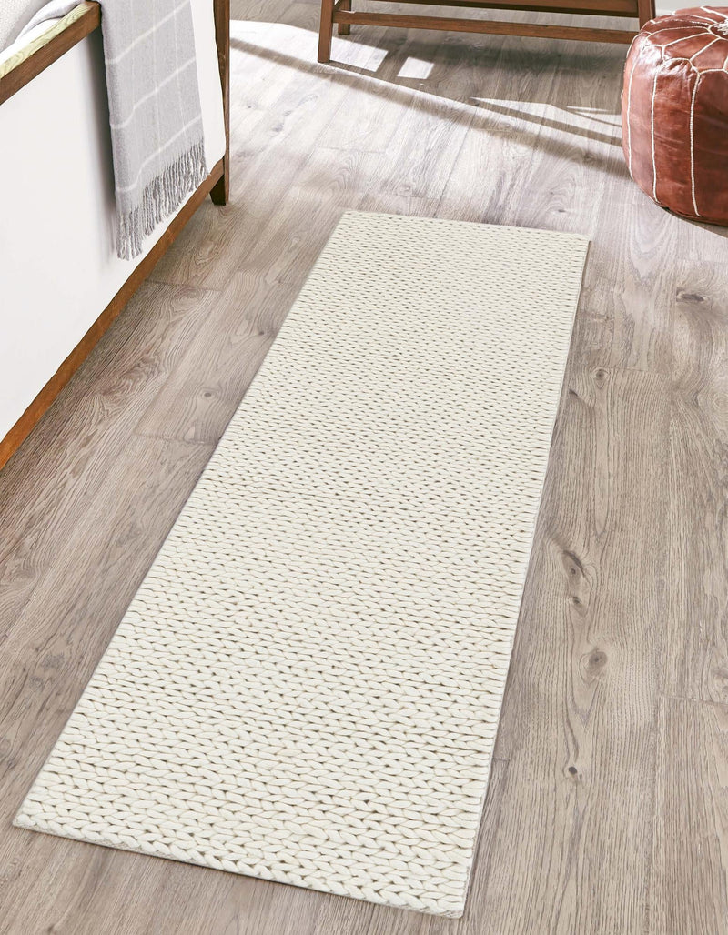 Auckland Stripes Wool Collection Area Rug - Waitomo Runner Ivory  lifestyle 101