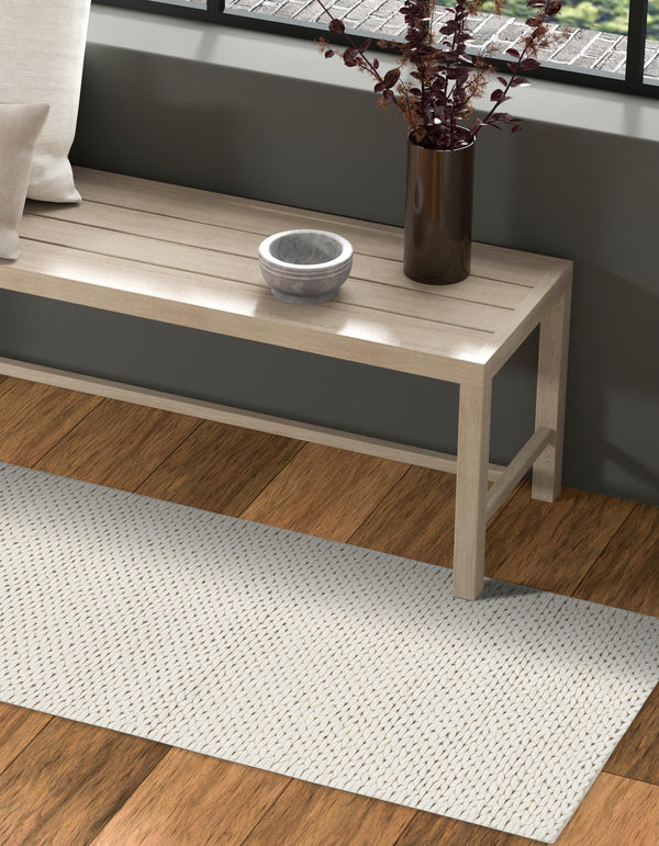 Auckland Stripes Wool Collection Area Rug - Waitomo Runner Ivory  lifestyle 105