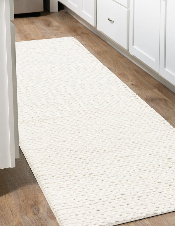 Auckland Stripes Wool Collection Area Rug - Waitomo Runner Ivory  lifestyle 113