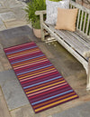 Seaside Stripes Collection Area Rug - Azul Runner Multi  lifestyle 14