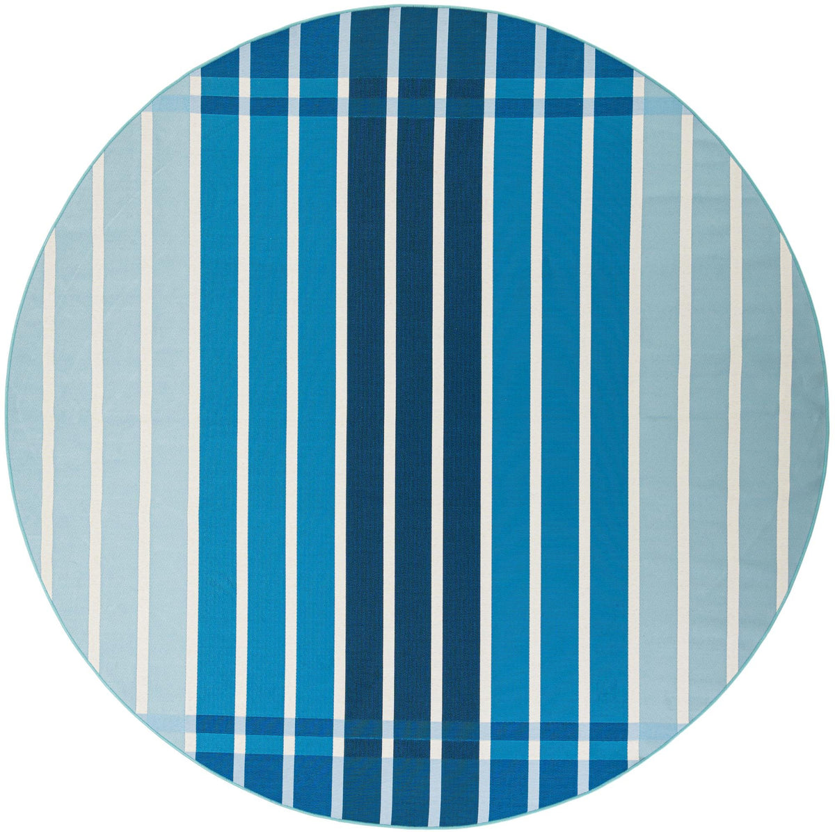 Seaside Stripes Collection Area Rug -  Coral Round Blue  lifestyle 13