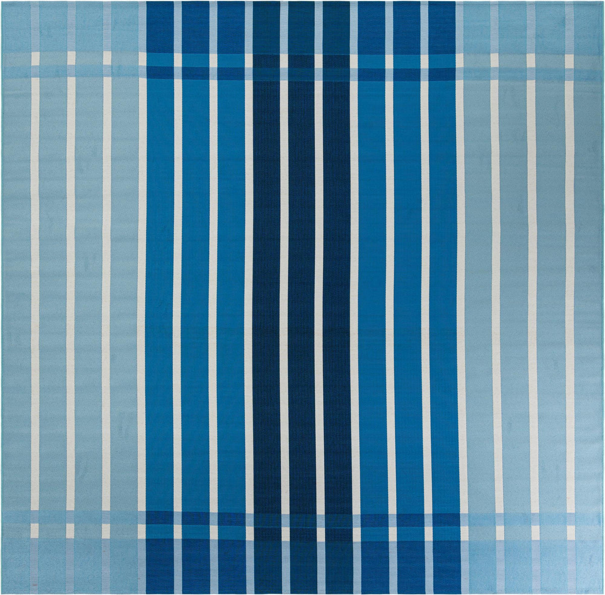Seaside Stripes Collection Area Rug -  Coral Square Blue  lifestyle 75