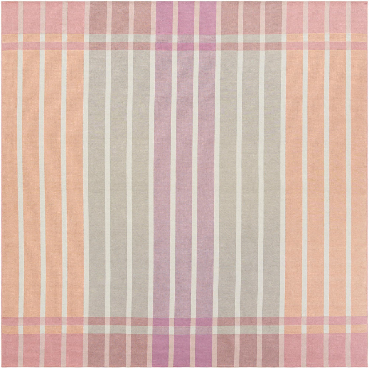 Seaside Stripes Collection Area Rug -  Coral Square Pink and Lavender  lifestyle 81