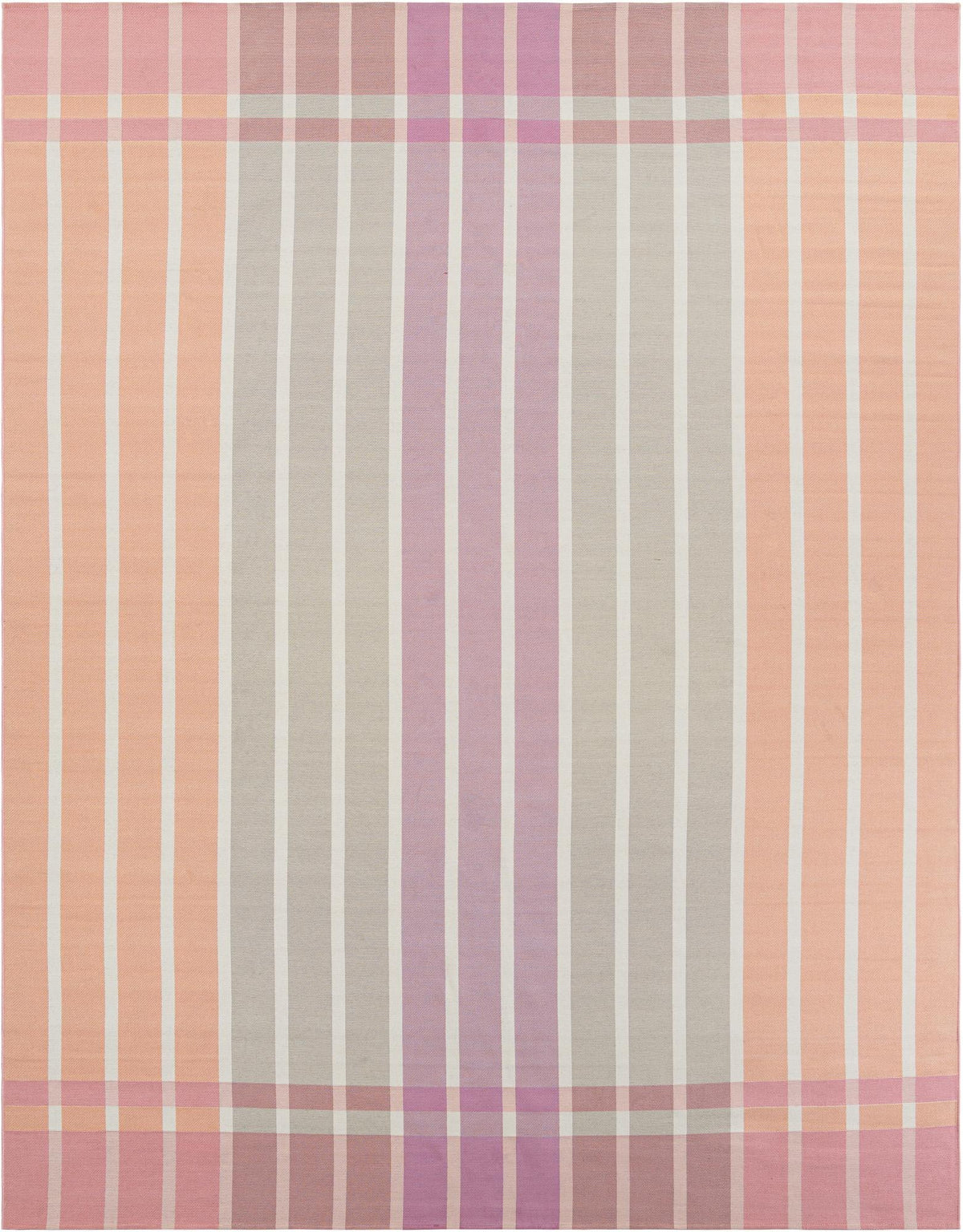 Seaside Stripes Collection Area Rug -  Coral Rectangle Pink and Lavender  lifestyle 3