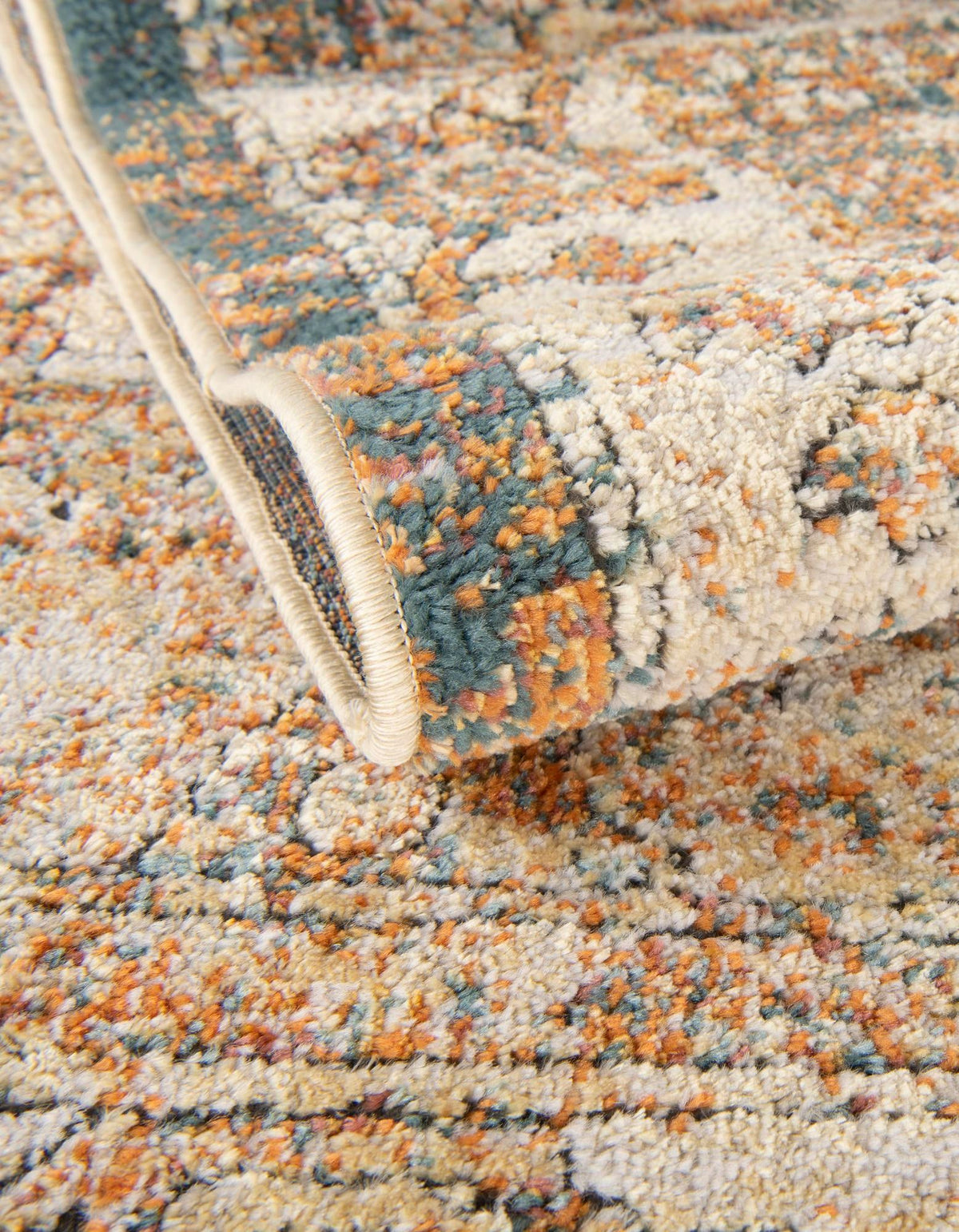 Savannah Soiree Collection Area Rug -  Everglade (LBrown Blue) Round LBrown Blue  lifestyle 12