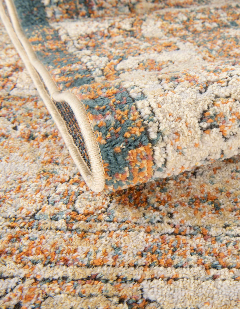 Savannah Soiree Collection Area Rug -  Everglade (LBrown Blue) Round LBrown Blue  lifestyle 12