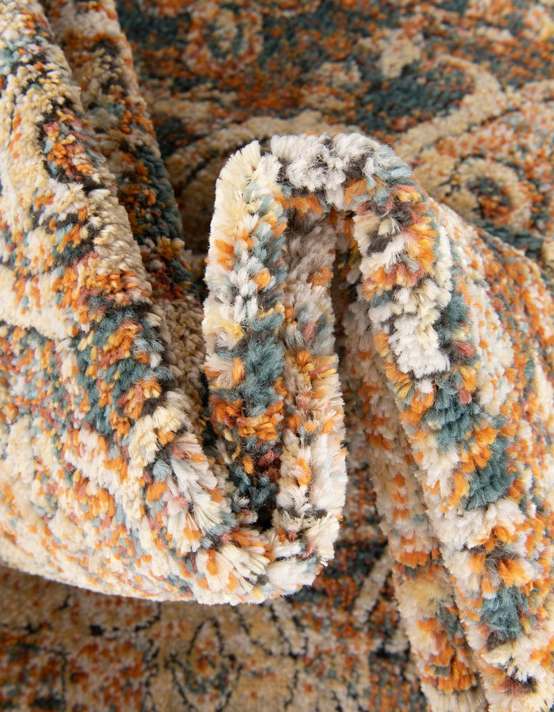 Savannah Soiree Collection Area Rug -  Everglade (LBrown Blue) Round LBrown Blue  lifestyle 15