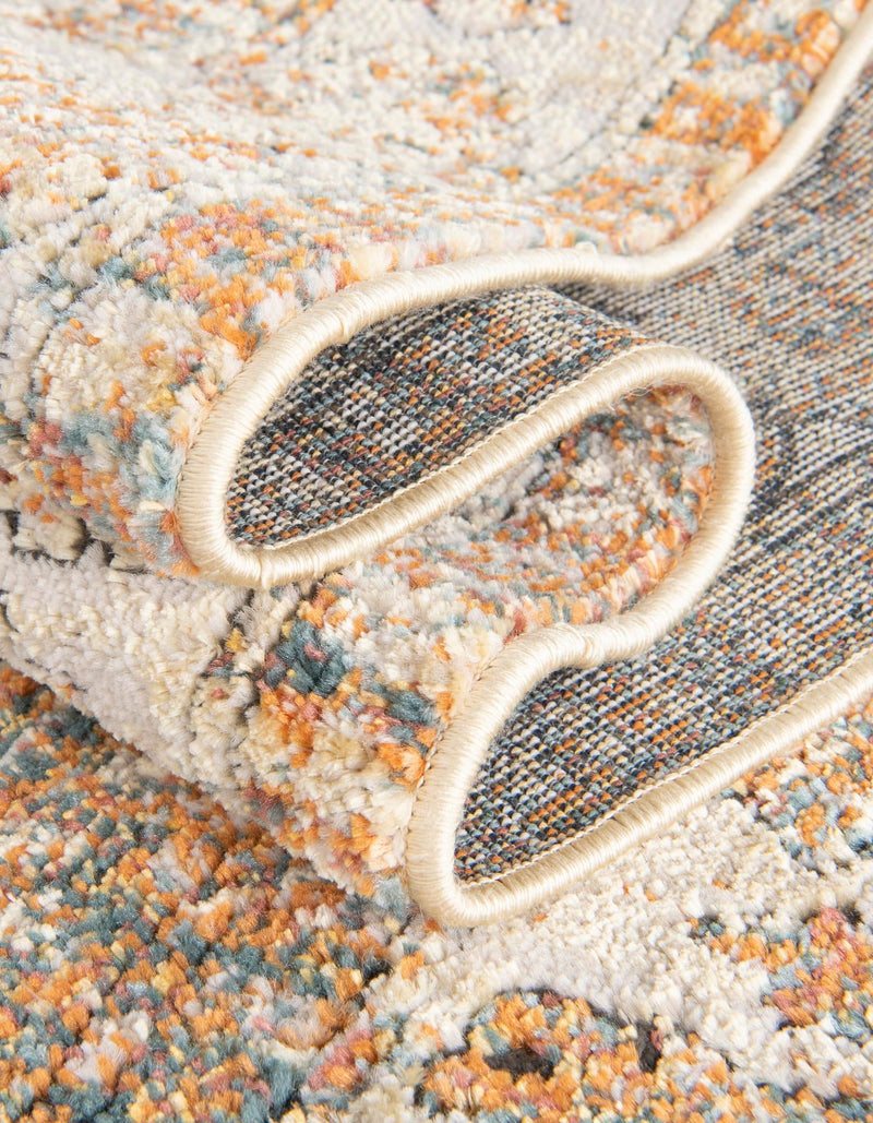Savannah Soiree Collection Area Rug -  Everglade (LBrown Blue) Round LBrown Blue  lifestyle 24