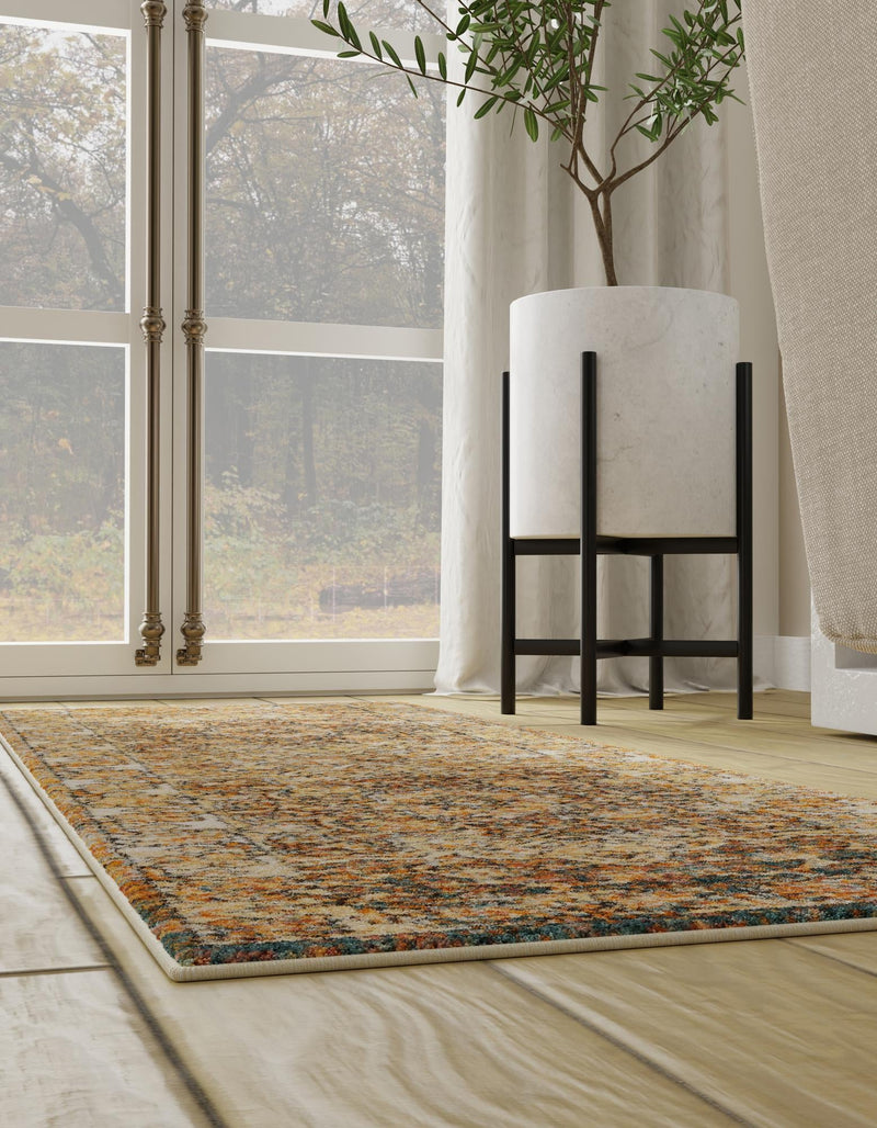 Savannah Soiree Collection Area Rug -  Everglade (LBrown Blue) Runner LBrown Blue  lifestyle 7