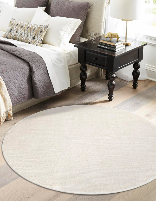 Bloomsbury Elegance Collection Area Rug -  Kensington (Ivory) Round Ivory  lifestyle 25