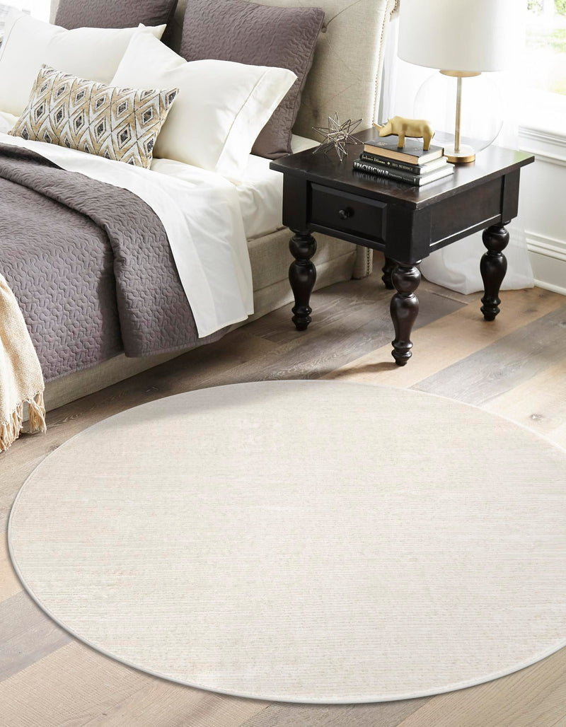 Bloomsbury Elegance Collection Area Rug -  Kensington (Ivory) Round Ivory  lifestyle 25