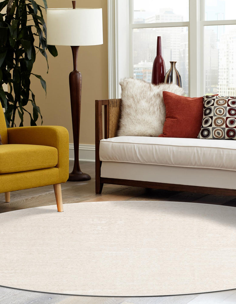 Bloomsbury Elegance Collection Area Rug -  Kensington (Ivory) Round Ivory  lifestyle 33