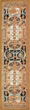 Patio Heritage Collection Area Rug - Veranda Runner Black Gold Brown  lifestyle 56
