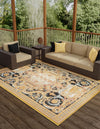 Patio Elegance Collection Area Rug - Veranda Rectangle Black Gold Brown  lifestyle 3