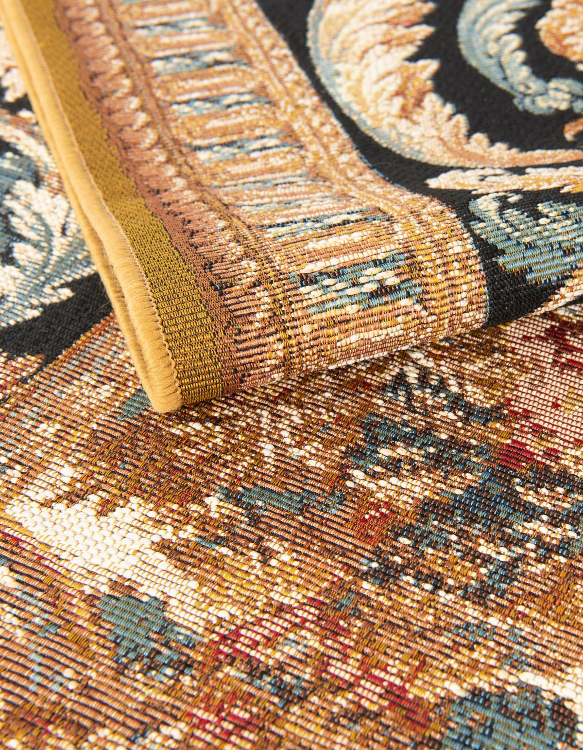 Patio Elegance Collection Area Rug - Veranda Rectangle Black Gold Brown  lifestyle 6