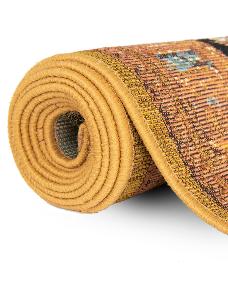Patio Elegance Collection Area Rug - Veranda Rectangle Black Gold Brown  lifestyle 12