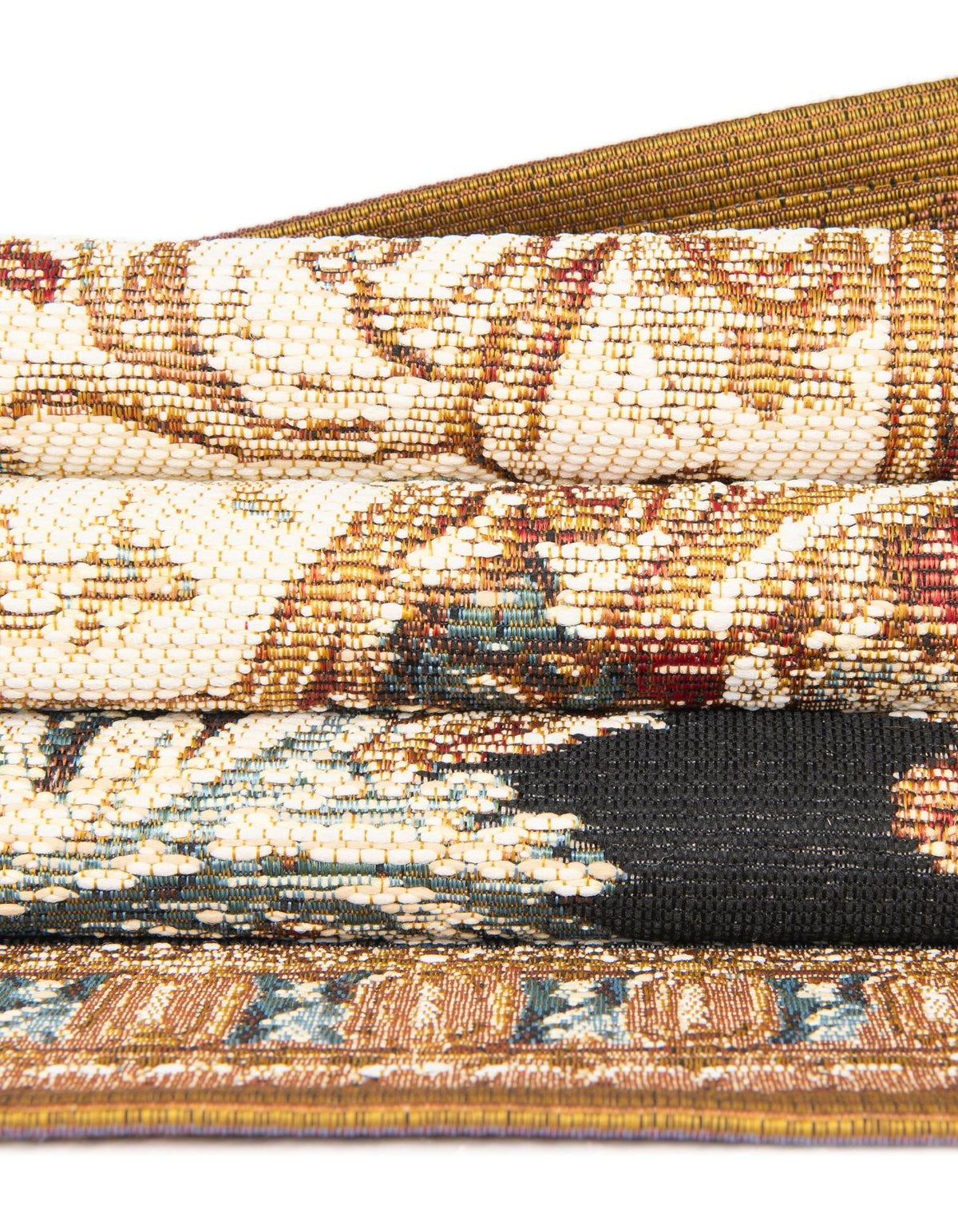 Patio Elegance Collection Area Rug - Veranda Rectangle Black Gold Brown  lifestyle 14