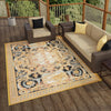 Patio Elegance Collection Area Rug - Veranda Rectangle Black Gold Brown  lifestyle 15