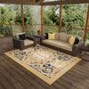 Patio Elegance Collection Area Rug - Veranda Rectangle Black Gold Brown  lifestyle 16