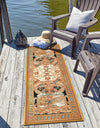 Patio Elegance Collection Area Rug - Veranda Runner Black Gold Brown  lifestyle 28