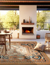 Patio Elegance Collection Area Rug - Veranda Square Black Gold Brown  lifestyle 47