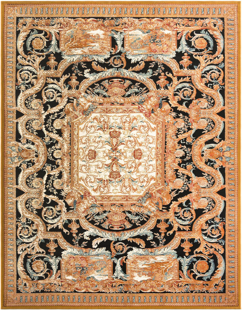 Patio Heritage Collection Area Rug - Veranda Rectangle Black Gold Brown  lifestyle 3