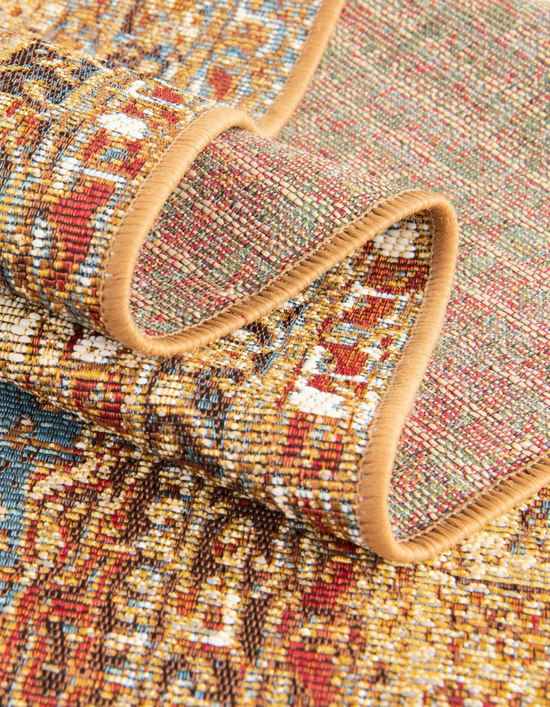 Patio Elegance Collection Area Rug -  Pergola Rectangle Blue and Light Brown  lifestyle 13