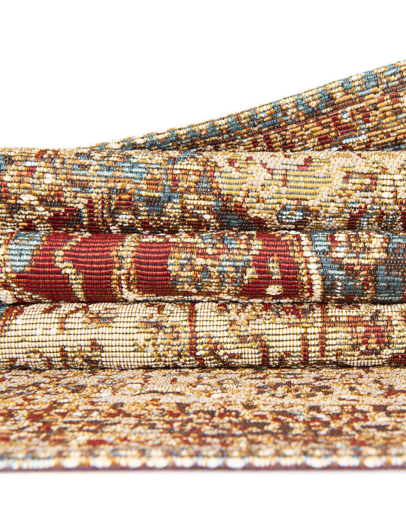 Patio Elegance Collection Area Rug -  Pergola Rectangle Blue and Light Brown  lifestyle 14