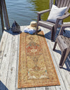 Patio Elegance Collection Area Rug -  Pergola Runner Blue and Light Brown  lifestyle 34