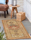 Patio Elegance Collection Area Rug -  Pergola Runner Blue and Light Brown  lifestyle 40