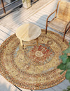 Patio Elegance Collection Area Rug -  Pergola Round Blue and Light Brown  lifestyle 36