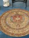 Patio Elegance Collection Area Rug -  Pergola Round Blue and Light Brown  lifestyle 42