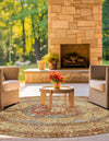 Patio Elegance Collection Area Rug -  Pergola Round Blue and Light Brown  lifestyle 45