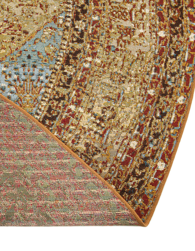 Patio Elegance Collection Area Rug -  Pergola Round Blue and Light Brown  lifestyle 63