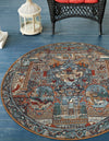 Patio Elegance Collection Area Rug -  Oasis Round Multi  lifestyle 34