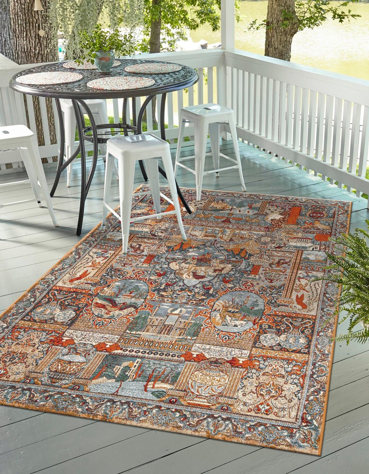 Patio Elegance Collection Area Rug -  Oasis Rectangle Multi  lifestyle 2