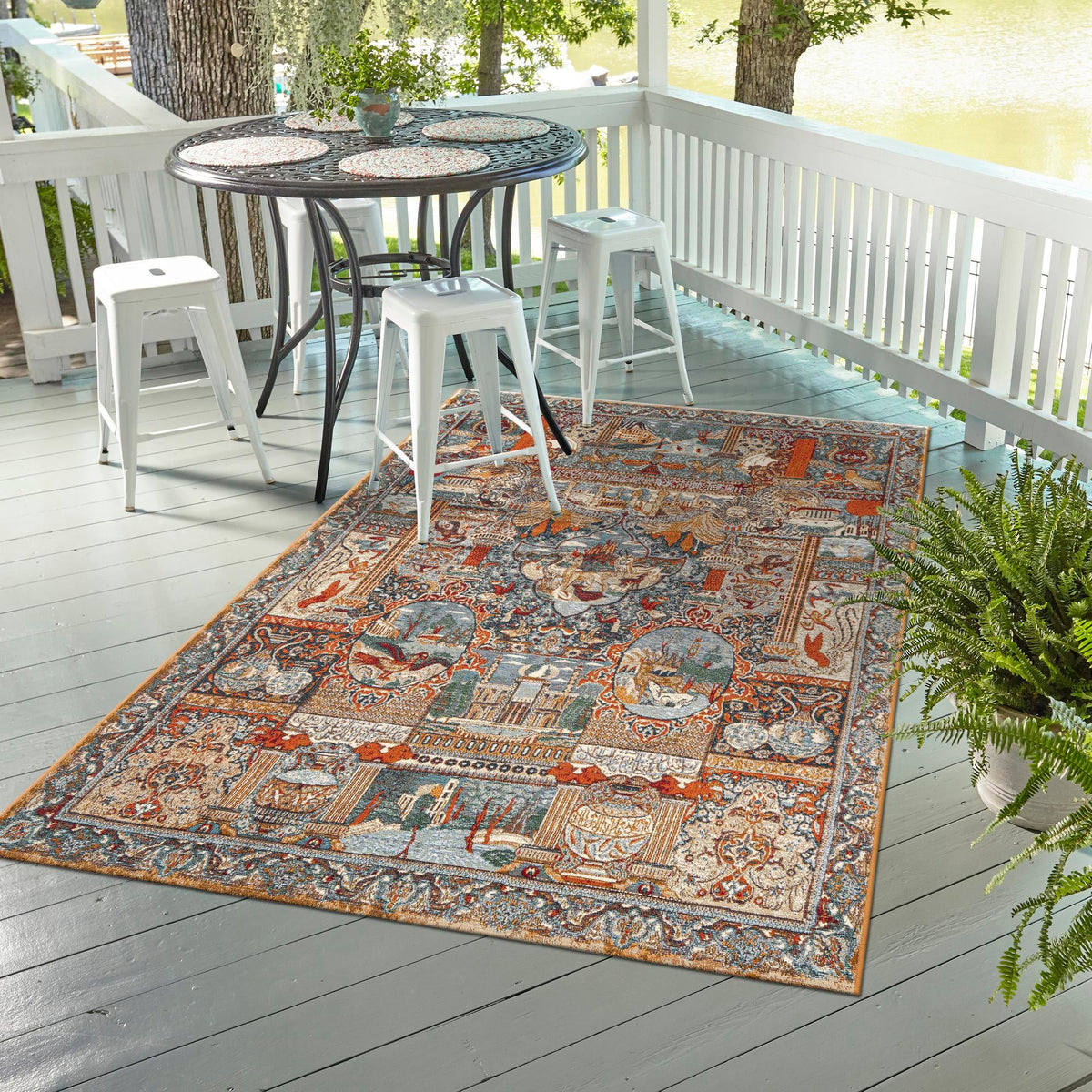 Patio Elegance Collection Area Rug -  Oasis Rectangle Multi  lifestyle 14