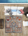 Patio Heritage Collection Area Rug -  Oasis Square Multi  lifestyle 36