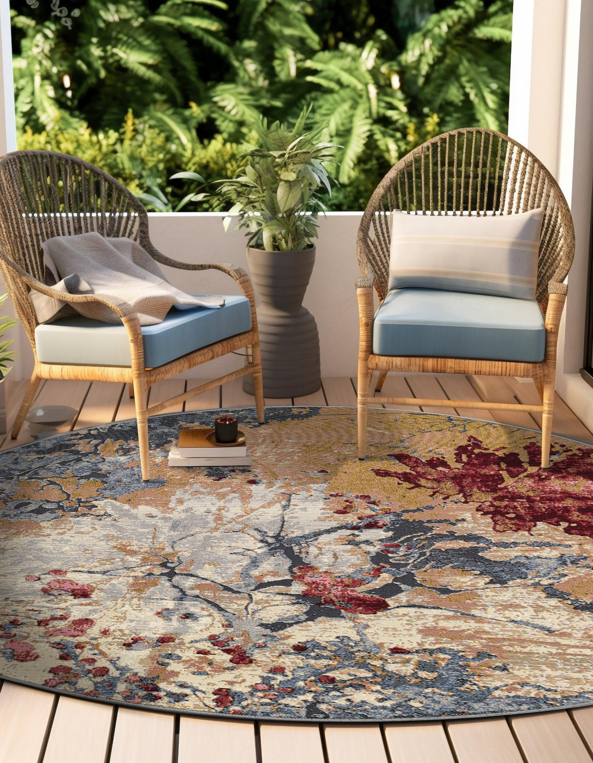 Urban Terrace Collection Area Rug -  Alcove Round Multi  lifestyle 35